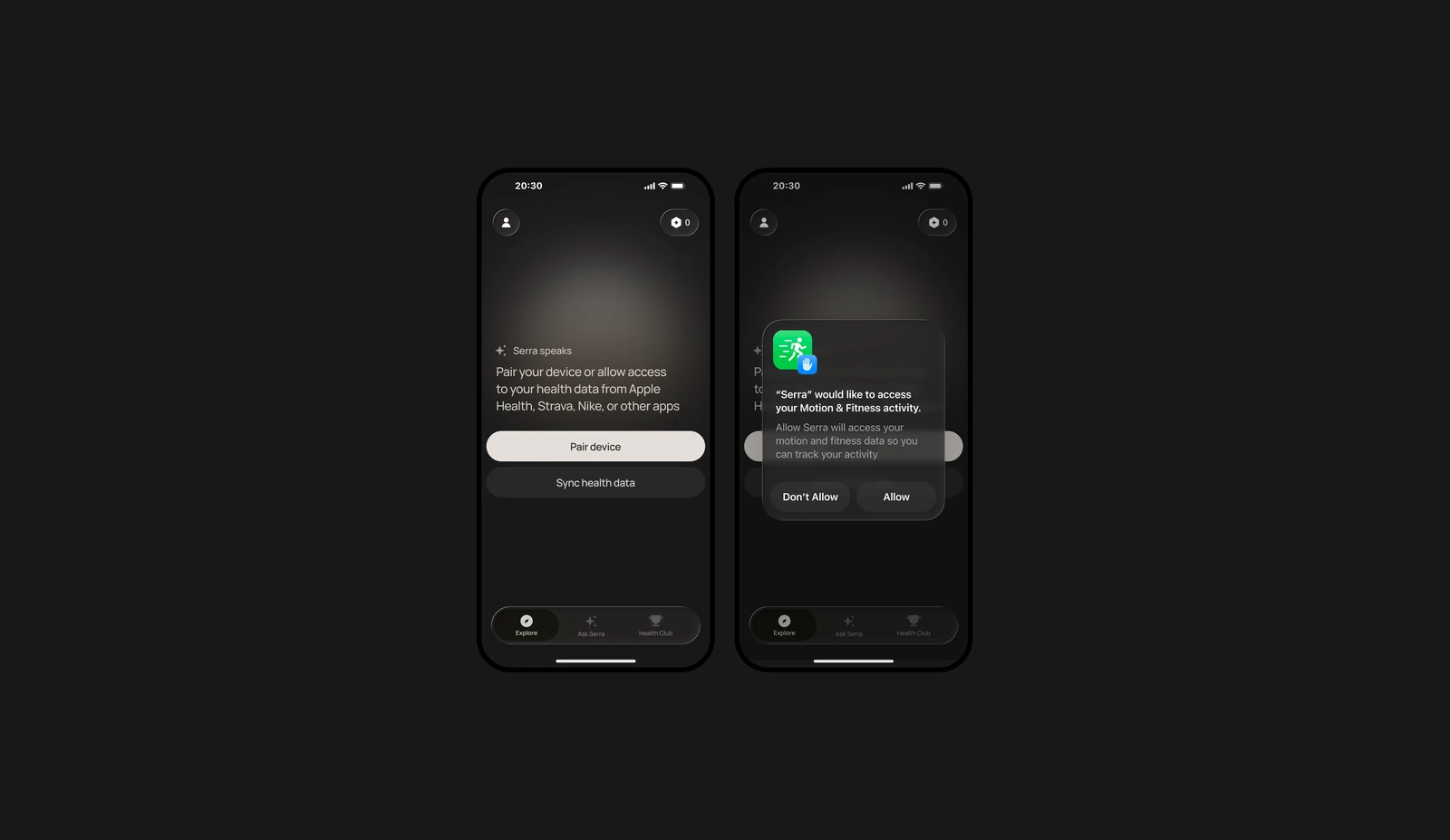 Optional pairing and phone activity access